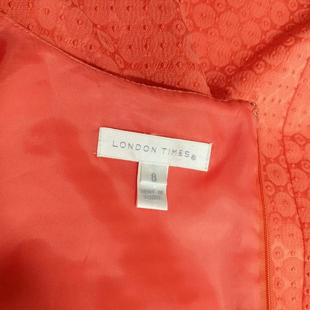 London Times coral brocade dress - Picture 9 of 10